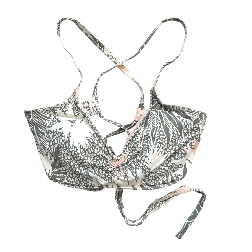 Carve Designs Camari Bikini Top 38C Coco Beach  green white leaf swim beach NWT